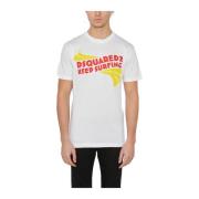 Katoenen Print T-Shirt Dsquared2 , White , Heren