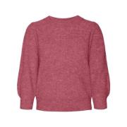 Rib Pullover in Raspberry Sorbet/Melange Vero Moda , Pink , Dames