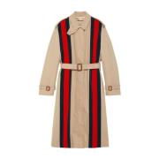 Cruise Jassen met Signature Web-Stripe Trim Gucci , Brown , Dames