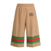 Karamel Gebreide Interlocking G Shorts Gucci , Brown , Dames