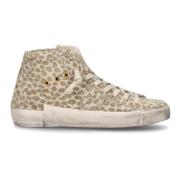 Hoge Sneakers met Dierenprint Philippe Model , Beige , Dames