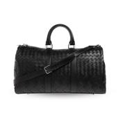 Duffeltas met Intrecciato weefsel Bottega Veneta , Black , Heren