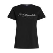 Zwarte biologisch katoenen crewneck t-shirt Karl Lagerfeld , Black , D...