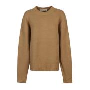 Bruine Wol Crew Neck Sweatshirt Acne Studios , Brown , Heren