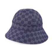 Blauwe Logo Print Bucket Hat Gucci , Blue , Dames