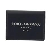 Leren Logo Portemonnee Dolce & Gabbana , Blue , Heren