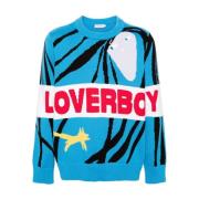 Blauwe Logo Katoenen Trui Loverboy by Charles Jeffrey , Blue , Heren