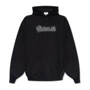 Hoodie met logo Vetements , Black , Heren