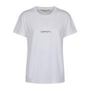 Iconisch Geborduurd T-Shirt Stella McCartney , White , Dames