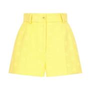 Gele Shorts met Geborduurd Logo Dolce & Gabbana , Yellow , Dames