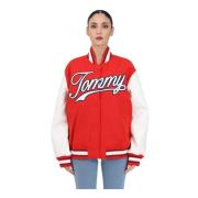 Dames College Stijl Jas Tommy Jeans , Red , Dames