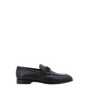 Zwarte Loafer Schoenen met Metalen Logo Salvatore Ferragamo , Black , ...