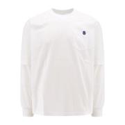Geborduurd Monogram Katoenen T-Shirt Sacai , White , Heren