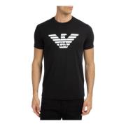 Gestreept Logo T-shirt Emporio Armani , Black , Heren