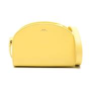 Gele Leren Demi-Lune Mini Tas A.p.c. , Yellow , Dames