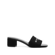 Zwarte Sandalen met Logo Print Givenchy , Black , Dames
