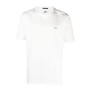 Logo Katoenen T-shirt met Ronde Hals C.p. Company , White , Heren