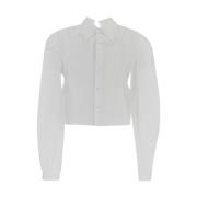 Witte Katoenen Shirt met Lange Mouwen MM6 Maison Margiela , White , Da...
