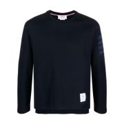 Blauw lang T-shirt met gestreept detail Thom Browne , Blue , Heren