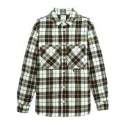 Zwarte Tartan Gewatteerde Shirt voor Heren Marcelo Burlon , Black , He...