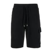 Zwarte Bermuda Shorts met Elastische Taille C.p. Company , Black , Her...