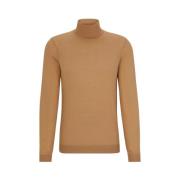 Slim Fit Coltrui in Beige Hugo Boss , Brown , Heren