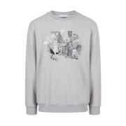 Grijze Roma Print Sweatshirt Iceberg , Gray , Heren