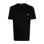 Zwarte T-shirts & Polos voor Heren Ermenegildo Zegna , Black , Heren