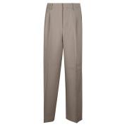 Beige Wollen Broek met Ritssluiting Ami Paris , Gray , Heren