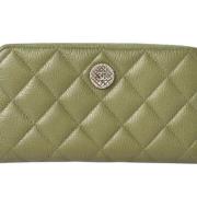 Pre-owned Leather wallets Chanel Vintage , Green , Dames