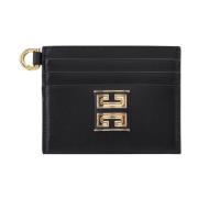 Leren kaarthouder met 4G-detail Givenchy , Black , Dames