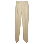 Crèmekleurige wollen broek met ritssluiting Ami Paris , Beige , Heren