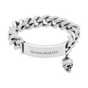 Metalen Skull Detail Armband Alexander McQueen , Gray , Heren