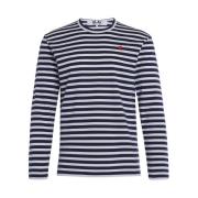 Gestreept shirt met hart patch Comme des Garçons Play , Blue , Heren