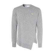 Grijze Gebreide Trui met Logo Comme des Garçons , Gray , Heren