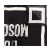 Sjaal met logo Moschino , Black , Dames