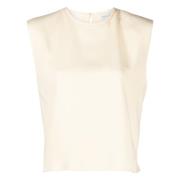 Luxe Cady Crepe Stretch Blouse Forte Forte , Beige , Dames