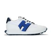 Witte en Blauwe Leren en Technische Stof Sneaker H601 Hogan , White , ...