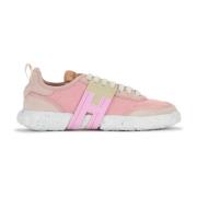 Canvas Sneakers -3R in Roze en Beige Hogan , Pink , Dames