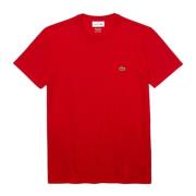 Katoenen T-shirt Lacoste , Red , Heren