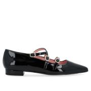 Zwarte lakleren puntige ballerina Pretty Ballerinas , Black , Dames