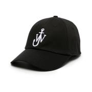 Geborduurde Logo Katoenen Hoeden JW Anderson , Black , Dames