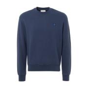 Blauwe Katoenen Fox Head Sweater Maison Kitsuné , Blue , Heren