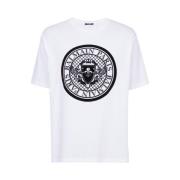 Medallion T-shirt Balmain , White , Heren