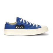 Blauwe Canvas Sneaker met Zwart Hart Comme des Garçons Play , Blue , D...