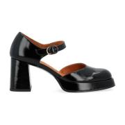 Zwarte leren hoge hak schoen Chie Mihara , Black , Dames