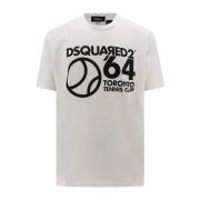 Wit Crew-neck T-Shirt Dsquared2 , White , Heren