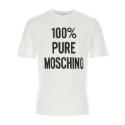 Witte katoenen T-shirt Moschino , White , Heren