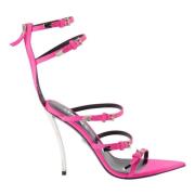 Puntigeeus Leren Pumps Versace , Pink , Dames