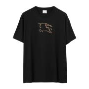 Klassiek Katoenen T-shirt Burberry , Black , Heren